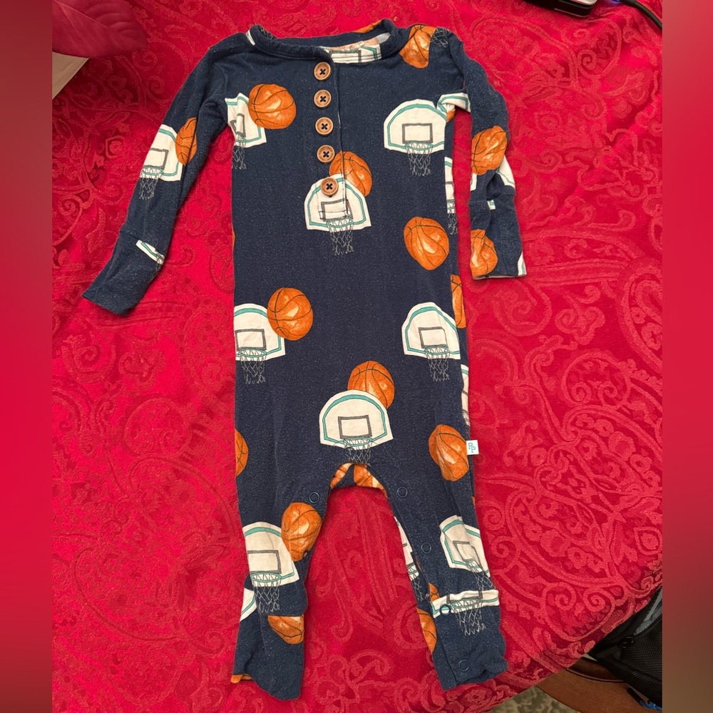 Posh Peanut Basketball Romper - 6-9 Months